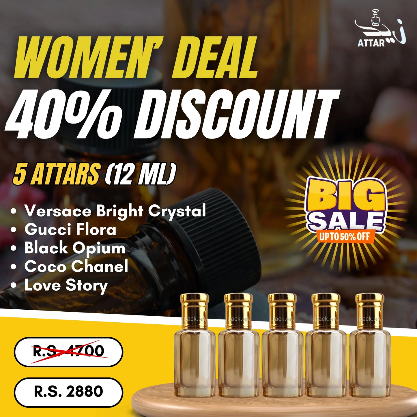 Women's Premium Attar Deal – 40% Off 5 Luxury Fragrances | Zaid Attar Wale