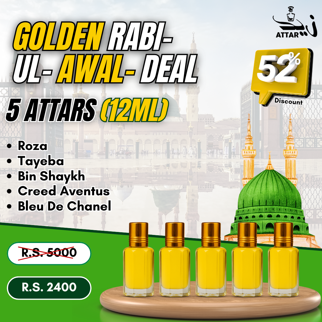 Golden Rabi-ul-Awal Deal – 5 Premium Attars at 52% OFF